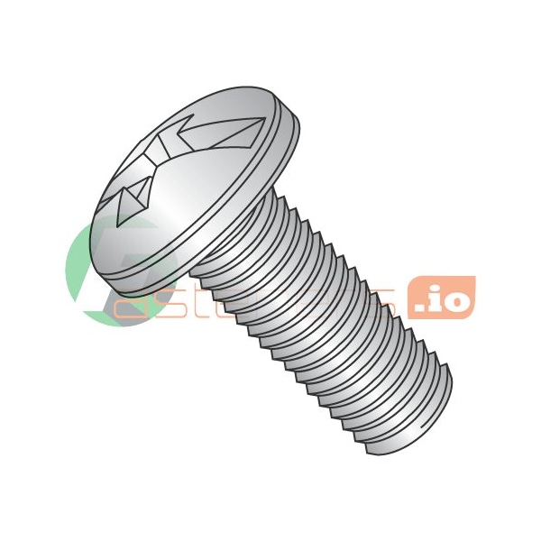 Newport Fasteners #8-32 x 1 in Combination Phillips/Slotted Pan Machine Screw, Plain 18-8 Stainless Steel, 2500 PK 340370 - main